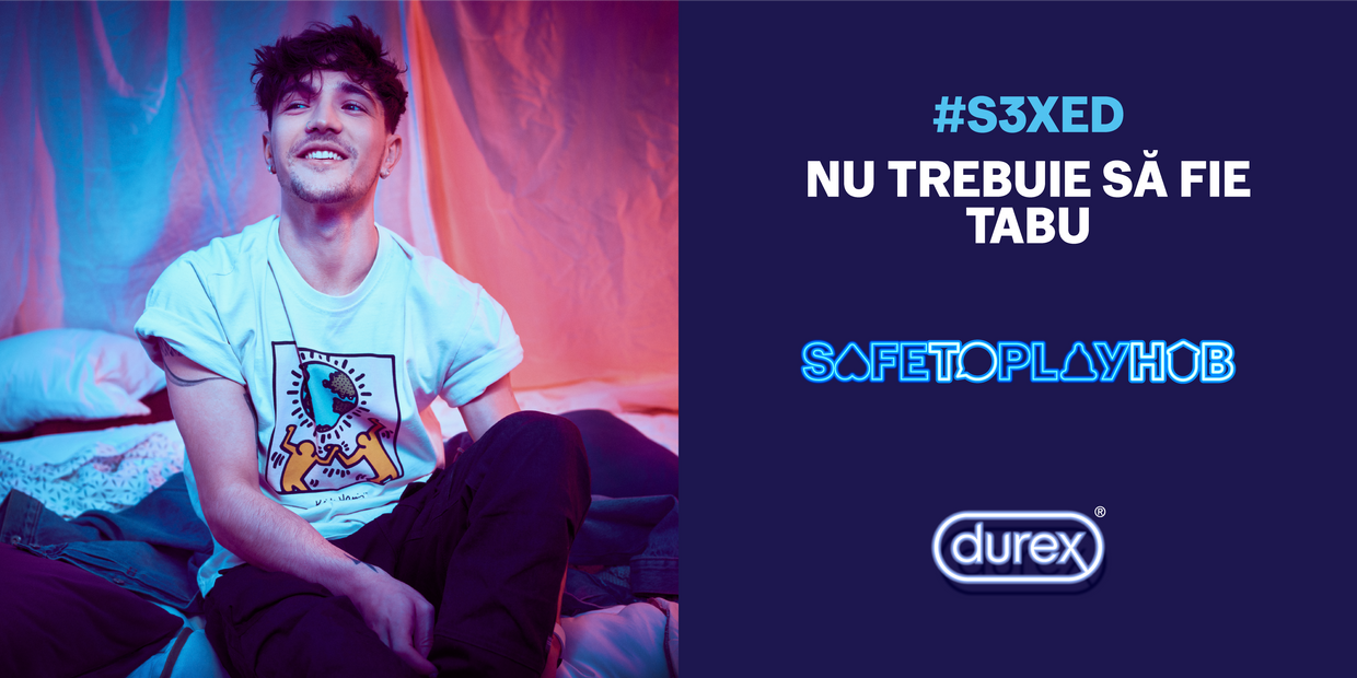 poza influencer TikTok Valentin Popescu din campanie Durex Safe To Play Hub 